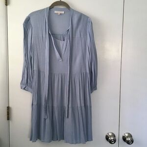 Wayf, size small, crinkled cotton fabric blue dress